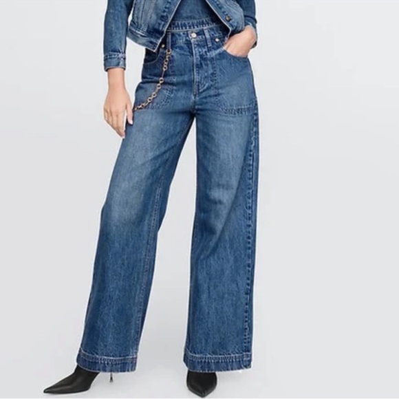 Gap x Cult Gaia High Rise Stride Chain Jeans 29 NWTs - Picture 9 of 11